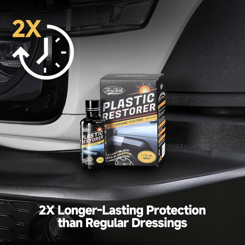 toretark Plastic Restorer for Cars, Not a Dressing, Black Trim Restorer, Ceramic Crystal Coating Highly Concentrated, Lasting Up to 6 Months+ with UV Protection, Restore Automotive Exterior Protectant - Image 2